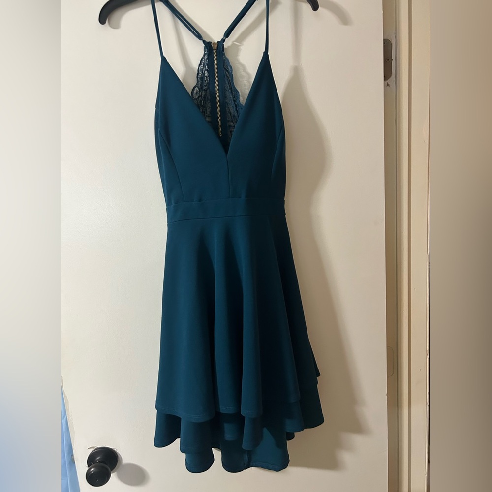 Elegant Teal Sleeveless Dress